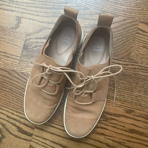 Eileen Fisher tan leather sneakers